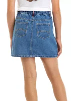 Girls 7-16 Faux Wrap Denim Skirt