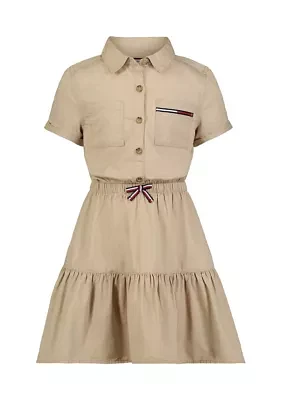 Girls 7-16 Canvas Shirtdress