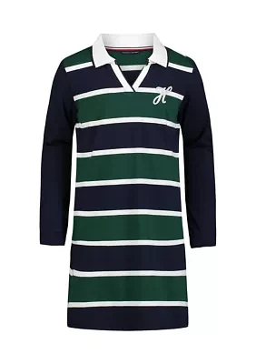 Girls 7-16 Rugby Long Sleeve Shirtdress