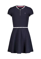 Girls 7-16 Taping 1/4 Zip Dress