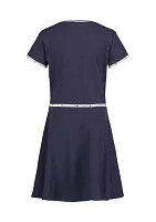 Girls 7-16 Taping 1/4 Zip Dress