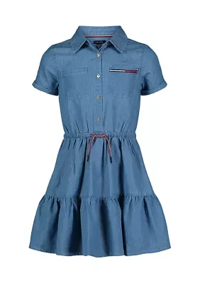 Girls 7-16 Denim Shirtdress