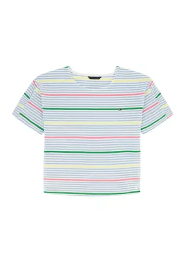 Girls 7-16 Multi Colored Striped T-Shirt