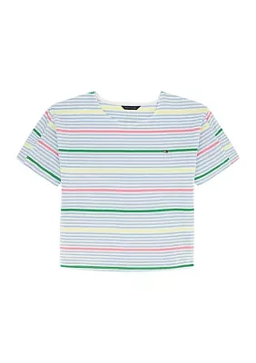 Girls 7-16 Multi Colored Striped T-Shirt