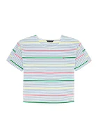 Girls 7-16 Multi Colored Striped T-Shirt