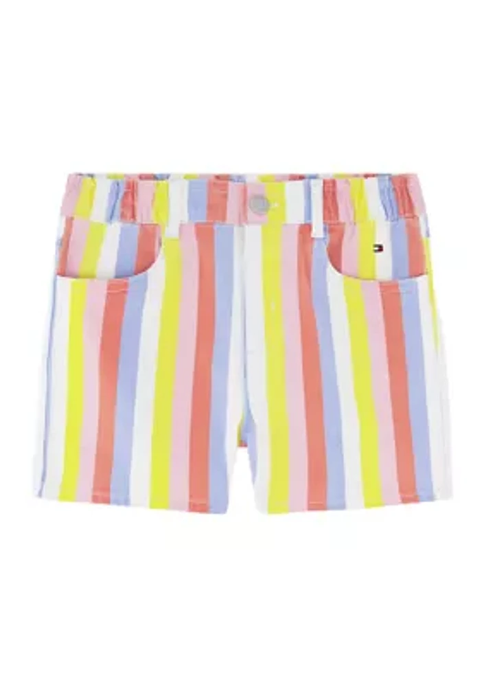 Girls 7-16 Printed Stripes Shorts