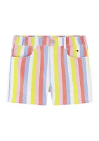 Girls 7-16 Printed Stripes Shorts