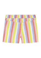 Girls 7-16 Printed Stripes Shorts