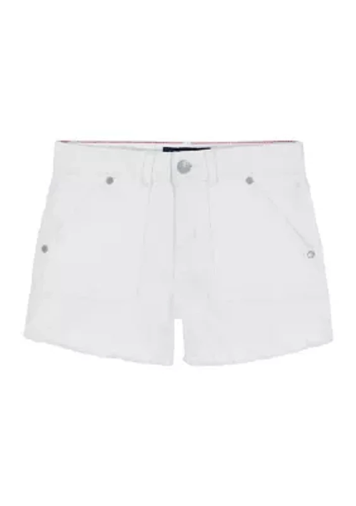 Girls 7-16 Frayed Shorts with Porkchop Pocket