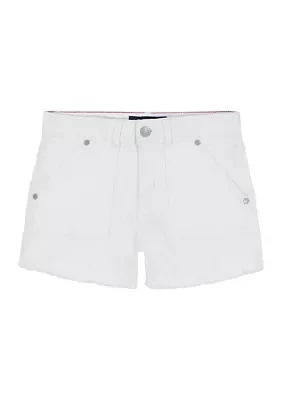 Girls 7-16 Frayed Shorts with Porkchop Pocket