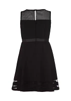 Girls Plus Illusion Mesh Dress