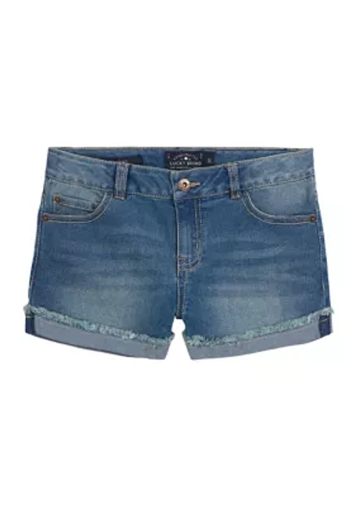 Girls 7-16 Cuffed Denim Shorts