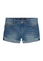 Girls 7-16 Cuffed Denim Shorts