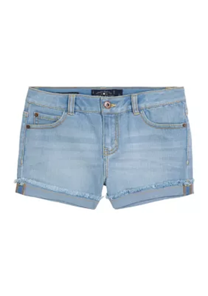 Girls 7-16 Cuffed Denim Shorts