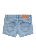 Girls 7-16 Cuffed Denim Shorts