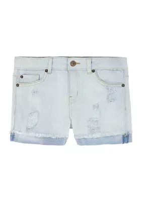 Girls 7-16 Distressed Cuffed Denim Shorts