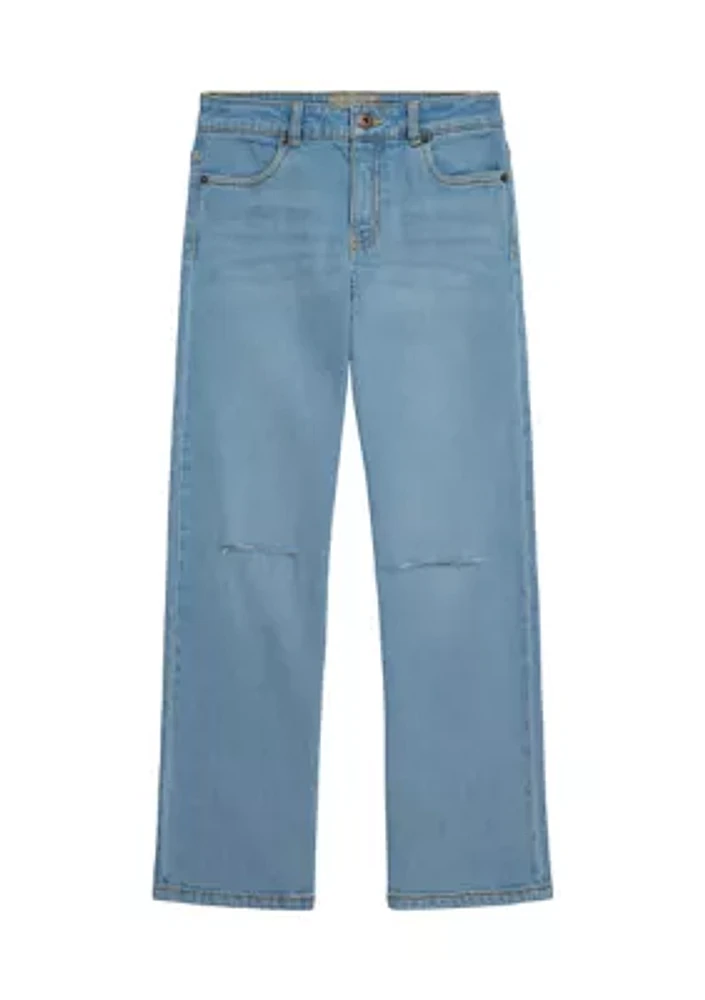 Girls 7-16 High Waist Wide Leg Jeans