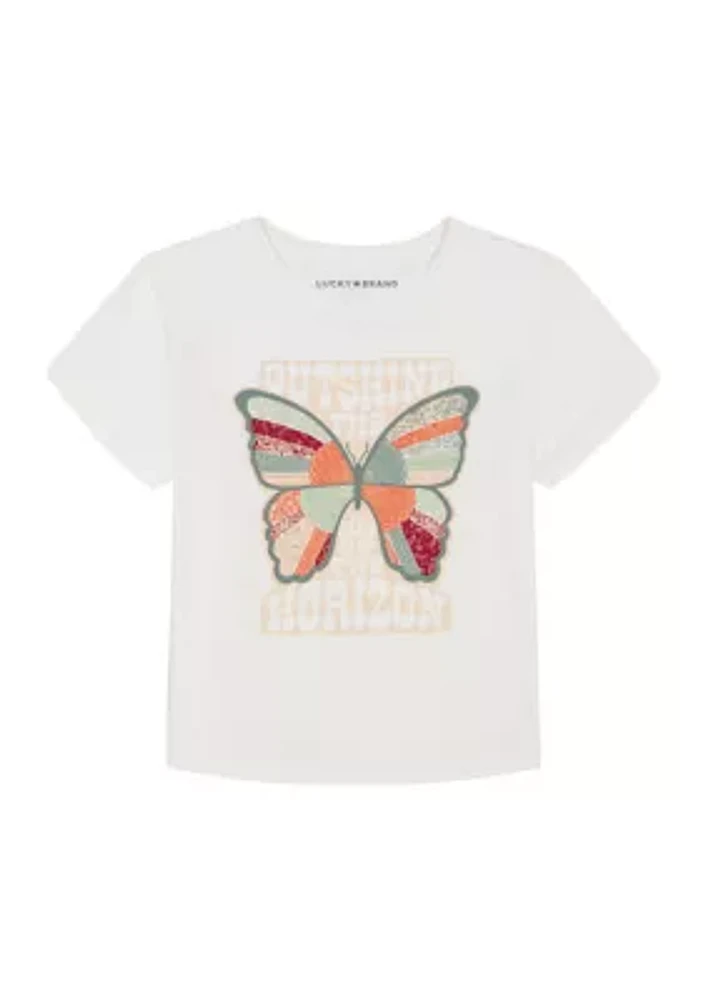 Girls 7-16 Patchwork Butterfly Graphic T-Shirt