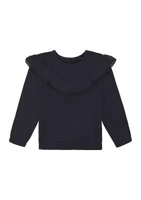 Girls 7-16 Ruffle Fleece Sweater