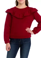 Girls 7-16 Ruffle Fleece Sweatshirt