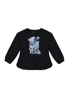 Girls 7-16 Butterfly Window Graphic Sweater