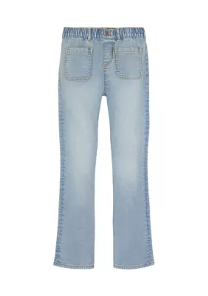 Girls 7-16 Patch Pocket Flare Jeans