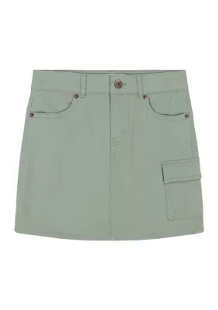 Girls 7-16 Twill Cargo Skirt