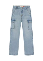 Girls 7-16 Wide Leg Demin Cargo Jeans