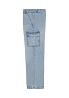 Girls 7-16 Wide Leg Demin Cargo Jeans