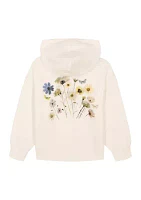 Girls 7-16 Pressed Floral Full Zip Hoodie