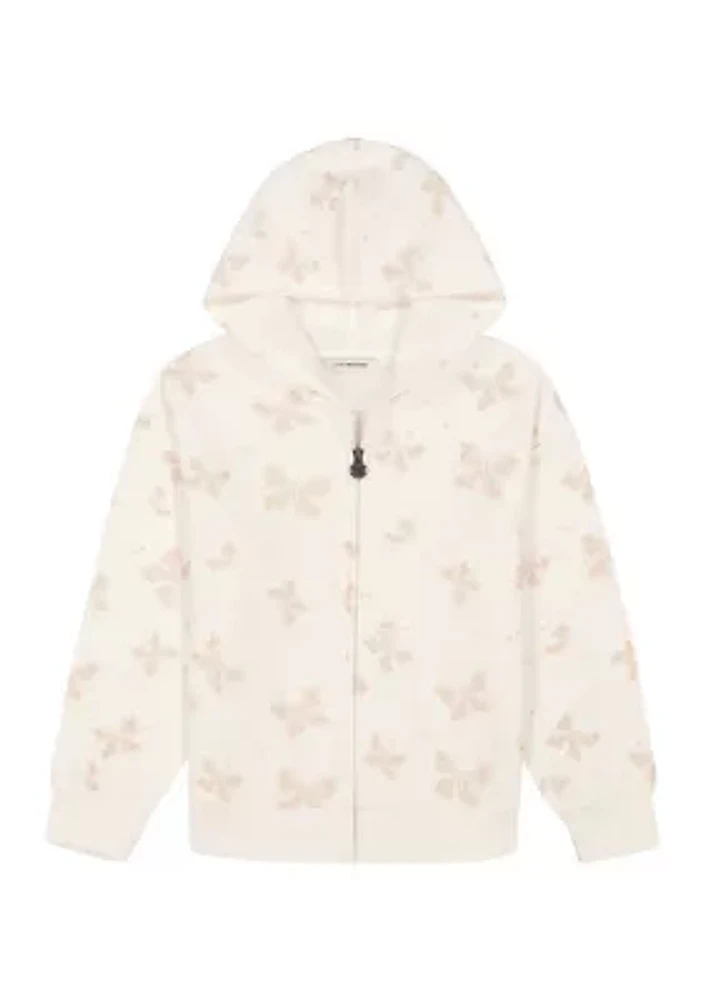 Girls 7-16 Butterfly Printed Full Zip Hoodie