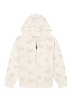 Girls 7-16 Butterfly Printed Full Zip Hoodie