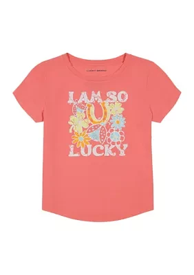 Girls 7-16 Short Sleeve So Lucky Graphic T-Shirt