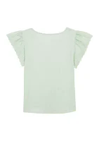 Girls 7-16 Eyelet Sleeve T-Shirt