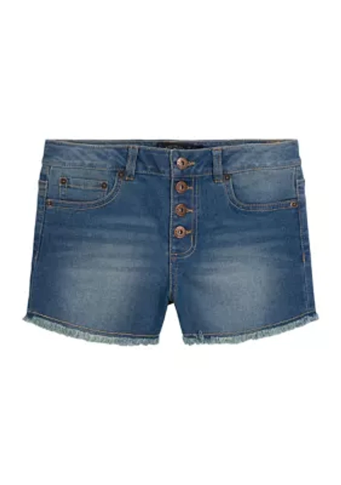 Girls 7-16 4-Button Shorts