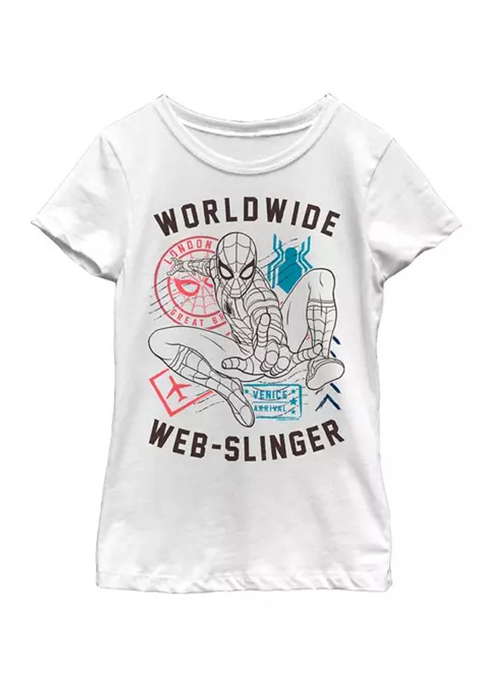 Belk Spider-Man Far From Home Worldwide Web-Slinger Poster Short Sleeve T- Shirt | The Summit