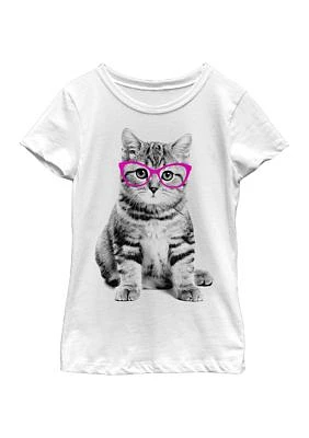 Girls 4-6x Glasses Cat T-Shirt