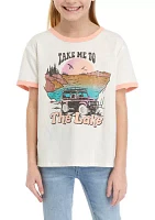 Girls 7-16 Lake Jeep Short Sleeve Graphic T-Shirt