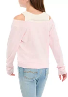 Girls 7-16 Cold Shoulder Paris Ballet Academy Graphic Pullover