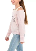 Girls 7-16 Cold Shoulder Paris Ballet Academy Graphic Pullover