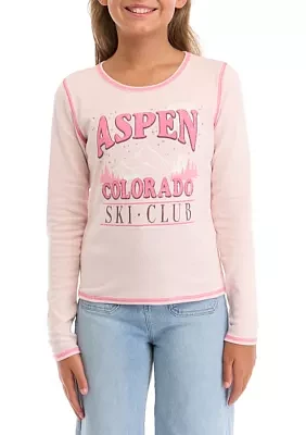 Girls 7-16 Ski Club Graphic T-Shirt