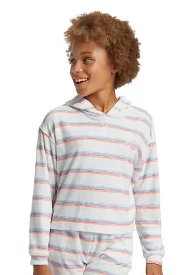 Girls 7-16 Terry Striped Hoodie