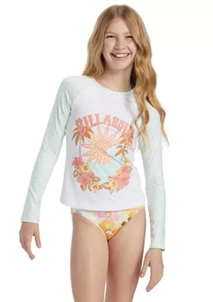 Girls 7-16 Logo Graphic Rash Guard Swim Shirt