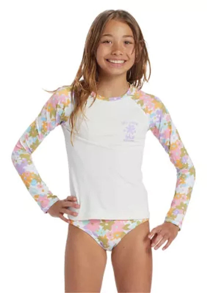 Girls 7-16 Floral Sleeve Rashguard Set