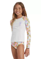 Girls 7-16 Floral Sleeve Rashguard Set