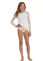 Girls 7-16 Floral Sleeve Rashguard Set