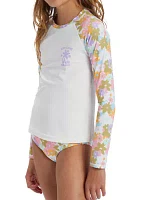 Girls 7-16 Floral Sleeve Rashguard Set