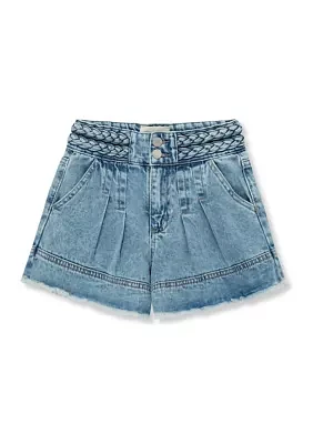 Girls 7-16 Braided Waist Shorts