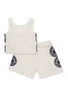 Girls 7-16 Twist Top with Side Embroidery Shorts Set