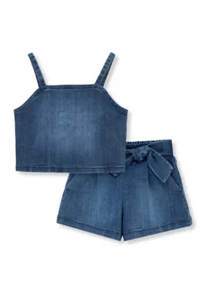 Girls 7-16 Denim Short Set